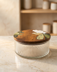 Handpainted Wooden Lid Roti Box