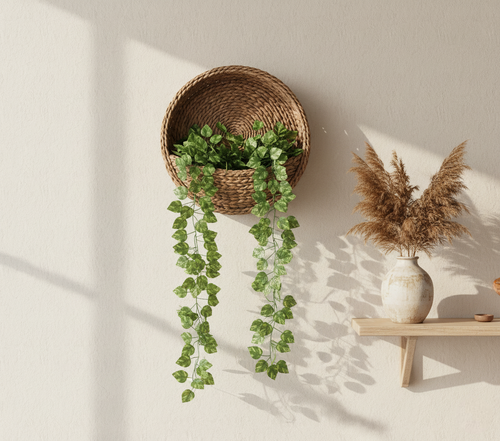 Artificial Decorative Hanging Leaf Vine - 6.6ft Green Garland