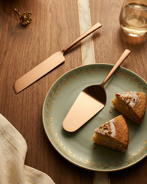 Modern Rose Gold Cake Server Set – Set of Two