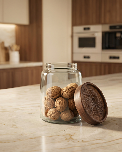 Glass Storage Jar with Wooden Lid