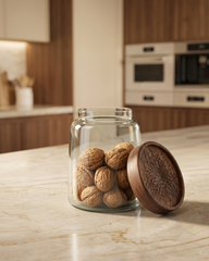 Glass Storage Jar with Wooden Lid