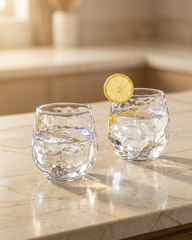 Modern Curved Glass Tumbler Set of 2