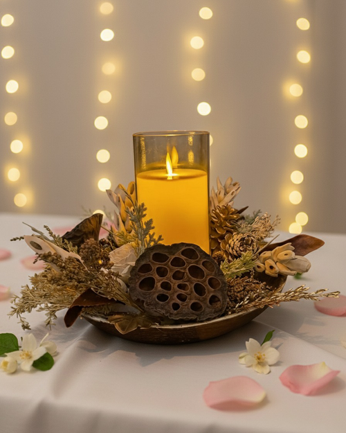Rustic Botanical Potpourri Candle Holder