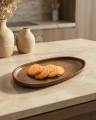 Nature-Inspired Leaf Oval Serving Tray