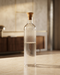 Elegant Ribbed Glass Water Bottle