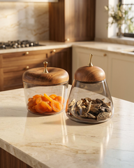 Pear & Apple Glass Storage Jars Set of 2