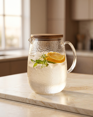 Glass Jug with Wooden Lid