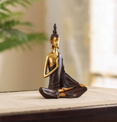 Decorative Modern Golden Brown Serene Buddha Figurine