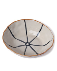 Hand-Painted Abstract Line Ceramic Bowl