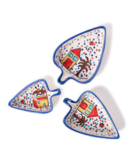 Whimsical Village Hand-Painted Platter Set