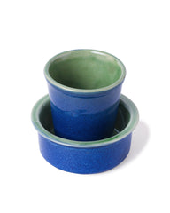 Rustic Two-Tone Ceramic Filter Cup & Saucer Set