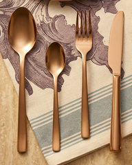 Contemporary Rose Gold Cutlery Set – Set of Four