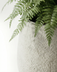 Panda Textured Fiberglass Planter – Soft Stone Grey