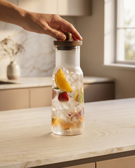 Infusion Glass Bottle with Wooden Stopper