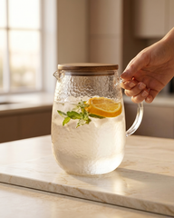 Glass Jug with Wooden Lid