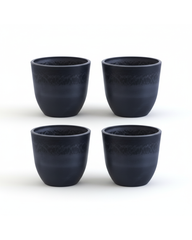 Set of 4 Slate Grey FRP Pots (5 inches)