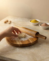 Traditional Wooden Chakla Belan with Stand