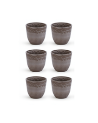 Set of 6 Taupe FRP Pots (3 inches)