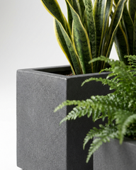 Rectangle Fiberglass Planter – Charcoal Grey