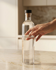 Glass Water Bottle with Wooden Stopper