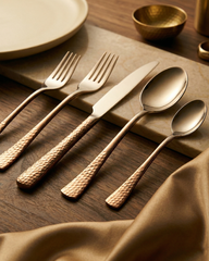 Artisan Silver Hammered Cutlery Set – Set of Five