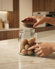 Glass Storage Jar with Wooden Lid
