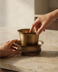 Premium Brass Coffee Set – Gold Finish