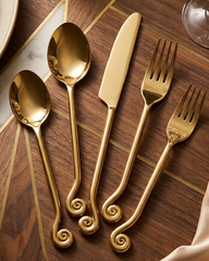 Antique Hammered Gold PVD Cutlery Set – Set of Five