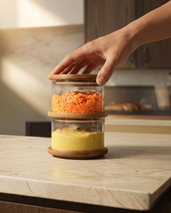 Stackable Glass Storage Jars Set of 2