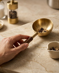Traditional Brass Tadka Pan with Wooden Handle