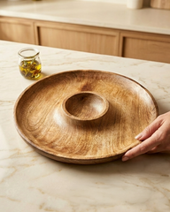Wooden Dip Bowl Serving Platter