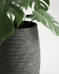 Areca Textured Fiberglass Planter – Charcoal Grey