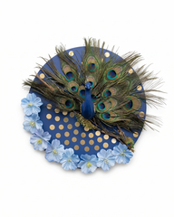 Artificial Peacock Feather Floral Wall Decor 12 Inch x 12 Inch
