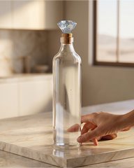 Frosted Glass Water Bottle with Glass Stopper