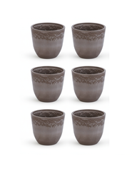 Set of 6 Taupe FRP Pots (4 inches)