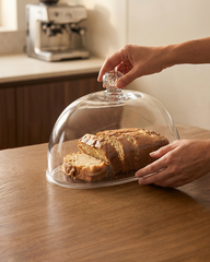 Glass Cloche with Oval Wooden Base