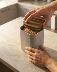 Modern Sugar Container with Wooden Lid