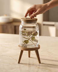 Elevated Glass Water Dispenser with Stand