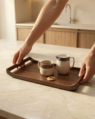 Classic Brown Wooden Serving Tray