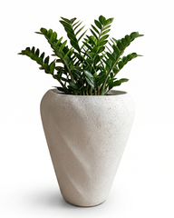 Aurelia Twist Fiberglass Planter – Ivory Sand Textured Finish