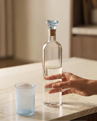 Minimal Glass Water Bottle with Crystal Stopper