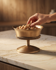 Elegant Brass Dessert Bowl – Gold Finish
