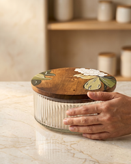 Handpainted Wooden Lid Roti Box