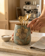 Decorative Iris Cutlery Holder