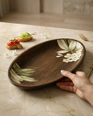 Large Oval Wooden Serving Platter
