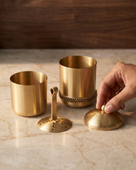 Traditional Brass Coffee Filter – Gold Finish