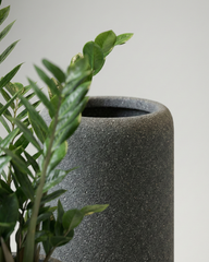 Daisy Fiberglass Round Planter – Granite | Minimal Cylindrical Design