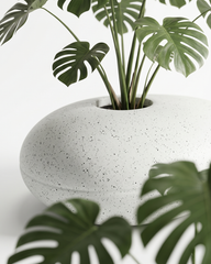 Luna Pebble Fiberglass Planter Set – Ivory Stone Textured Finish