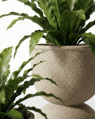 Drum Fiberglass Planter – Natural Stone Finish