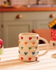 Textured Hearts Ceramic Mug